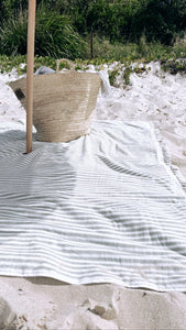Beach Blanket | Sage Stripe