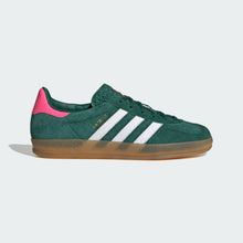 Load image into Gallery viewer, Adidas / Gazelle shoes / Size 8.5. Green / White / Pink
