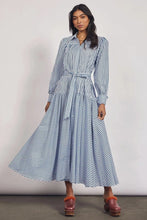 Load image into Gallery viewer, bohemian traders / river long sleeve maxi / Blue Stripe / size L