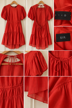 Load image into Gallery viewer, SIR the label / Lucelia Puff Sleeve Mini Dress / red / size 3