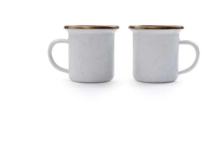Enamel espresso cups - 150mL - set of two