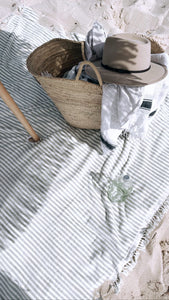 Beach Blanket | Sage Stripe