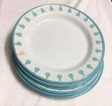 Enamel Plates | Set of 4 Blue Pear Plates