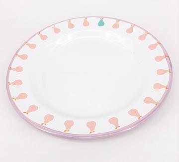 Enamel Plates | Set of 4 Pink Pear Plates