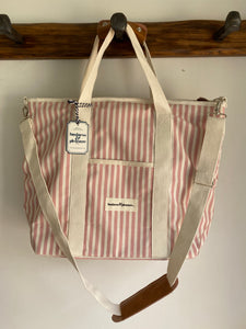 Cooler Tote Bag | Pink Stripe