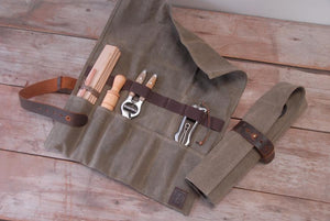 Waxed Canvas Utility Roll - tools not included